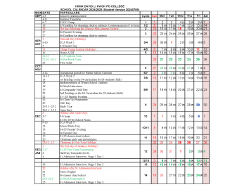 Calendar 2024-2025 (First Term)