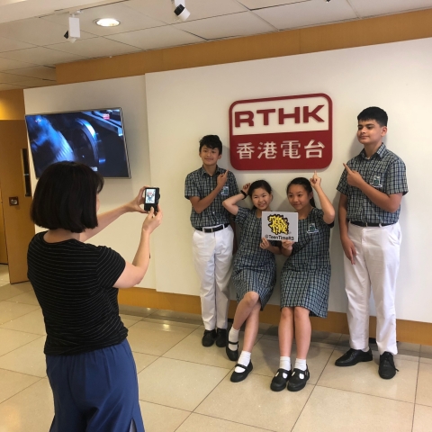 The staff took a photo of our students to be uploaded on the RTHK Teen Time website.