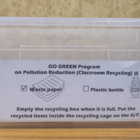 Recycling inside classroom